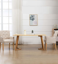 Esszimmerstuhl mit Armlehnen Beige Stoff