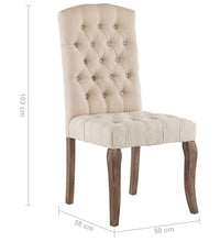 Esszimmerstühle 2 Stk. Beige Leinenoptik Stoff