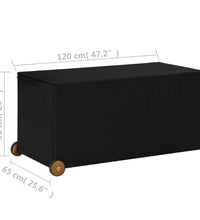 Garten-Auflagenbox Schwarz 120x65x61 cm Poly Rattan
