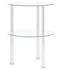 Beistelltisch mit 2 Ablagen Transparent 38 cm Hartglas