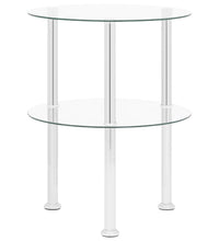 Beistelltisch mit 2 Ablagen Transparent 38 cm Hartglas