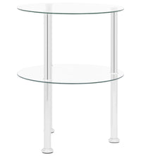 Beistelltisch mit 2 Ablagen Transparent 38 cm Hartglas