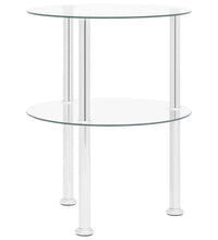 Beistelltisch mit 2 Ablagen Transparent 38 cm Hartglas