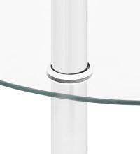 Beistelltisch mit 2 Ablagen Transparent 38 cm Hartglas