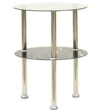 Beistelltisch mit 2 Ablagen Transparent & Schwarz 38cm Hartglas