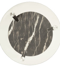 Beistelltisch mit 2 Ablagen Transparent & Schwarz 38cm Hartglas