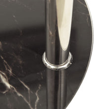 Beistelltisch mit 2 Ablagen Transparent & Schwarz 38cm Hartglas