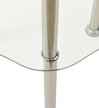 Beistelltisch mit 2 Ablagen Transparent 38x38x50 cm Hartglas