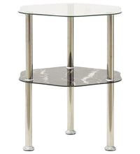 Beistelltisch mit 2 Ablagen Transparent 38x38x50 cm Hartglas