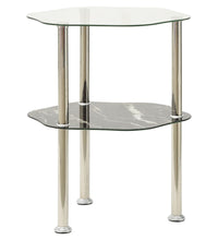 Beistelltisch mit 2 Ablagen Transparent 38x38x50 cm Hartglas