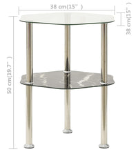 Beistelltisch mit 2 Ablagen Transparent 38x38x50 cm Hartglas