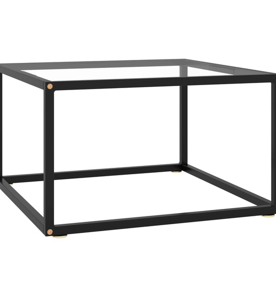 Couchtisch Schwarz mit Hartglas 60x60x35 cm