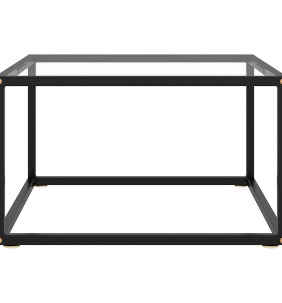 Couchtisch Schwarz mit Hartglas 60x60x35 cm