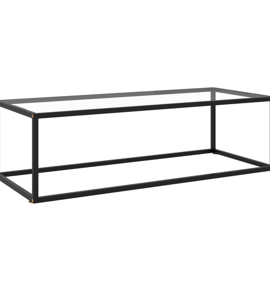 Couchtisch Schwarz mit Hartglas 120x50x35 cm