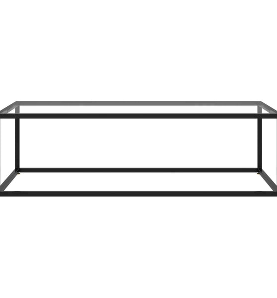 Couchtisch Schwarz mit Hartglas 120x50x35 cm