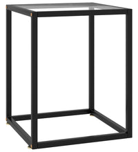 Couchtisch Schwarz mit Hartglas 40x40x50 cm