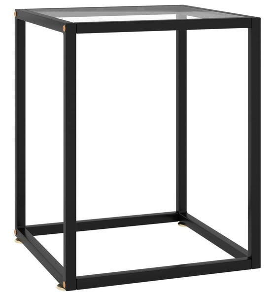 Couchtisch Schwarz mit Hartglas 40x40x50 cm