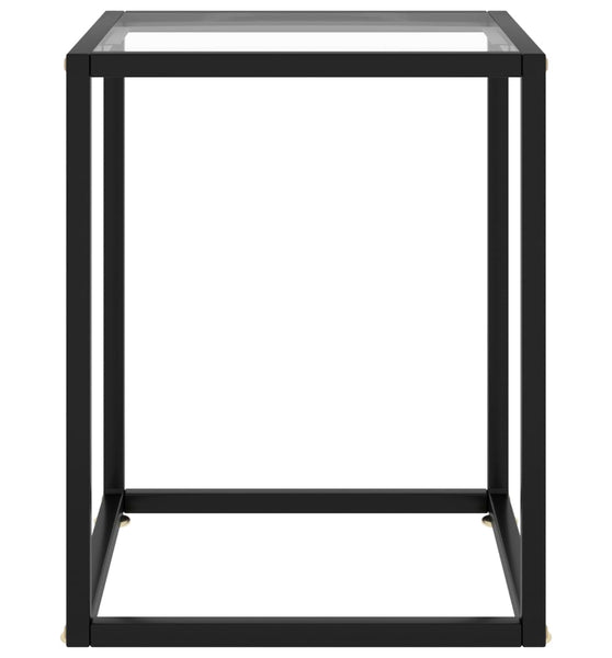 Couchtisch Schwarz mit Hartglas 40x40x50 cm