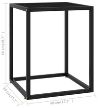 Couchtisch Schwarz mit Schwarzem Glas 40x40x50 cm