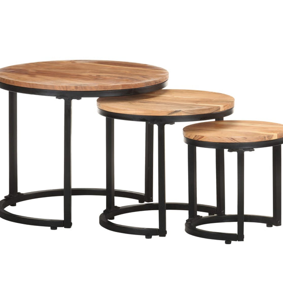 Beistelltische 3 Stk. Massivholz Akazie