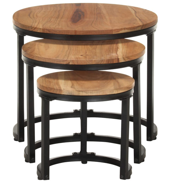 Beistelltische 3 Stk. Massivholz Akazie