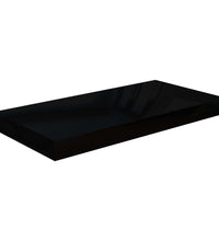 Schweberegale 2 Stk. Hochglanz-Schwarz 50x23x3,8 cm MDF