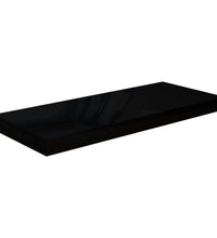 Schweberegale 2 Stk. Hochglanz-Schwarz 60x23,5x3,8 cm MDF