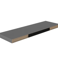 Schweberegale 2 Stk. Hochglanz-Grau 80x23,5x3,8 cm MDF