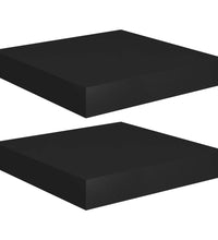 Schweberegale 2 Stk. Schwarz 23x23,5x3,8 cm MDF