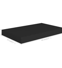 Schweberegale 2 Stk. Schwarz 40x23x3,8 cm MDF