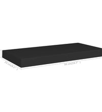 Schweberegale 2 Stk. Schwarz 50x23x3,8 cm MDF