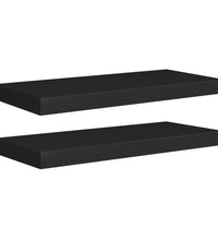 Schweberegale 2 Stk. Schwarz 60x23,5x3,8cm MDF