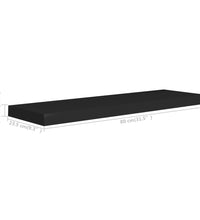 Schweberegale 2 Stk. Schwarz 80x23,5x3,8 cm MDF