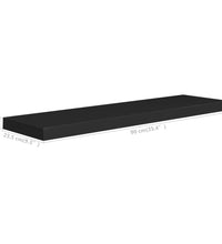 Schweberegale 2 Stk. Schwarz 90x23,5x3,8 cm MDF