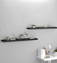 Schweberegale 2 Stk. Schwarz 120x23,5x3,8 cm MDF