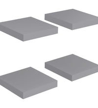 Schweberegale 4 Stk. Grau 23x23,5x3,8 cm MDF