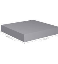 Schweberegale 4 Stk. Grau 23x23,5x3,8 cm MDF