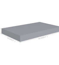 Schweberegal Grau 40x23x3,8 cm MDF