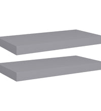 Schweberegale 2 Stk. Grau 50x23x3,8 cm MDF