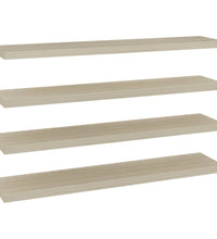 Schweberegale 4 Stk. Eichen-Optik 120x23,5x3,8 cm MDF