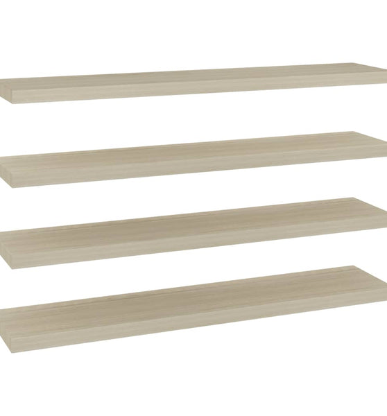 Schweberegale 4 Stk. Eichen-Optik 120x23,5x3,8 cm MDF