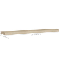 Schweberegale 4 Stk. Eichen-Optik 120x23,5x3,8 cm MDF