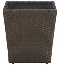 Beistelltisch Braun 41,5x41,5x44 cm Poly Rattan und Hartglas