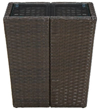 Beistelltisch Braun 41,5x41,5x44 cm Poly Rattan und Hartglas