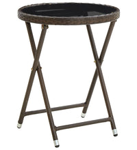 Beistelltisch Braun 60 cm Poly Rattan und Hartglas