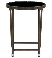 Beistelltisch Braun 60 cm Poly Rattan und Hartglas
