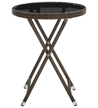 Beistelltisch Braun 60 cm Poly Rattan und Hartglas