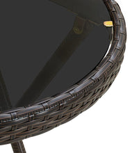 Beistelltisch Braun 60 cm Poly Rattan und Hartglas