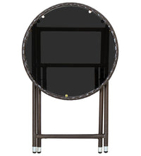 Beistelltisch Braun 60 cm Poly Rattan und Hartglas