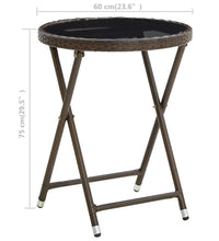 Beistelltisch Braun 60 cm Poly Rattan und Hartglas